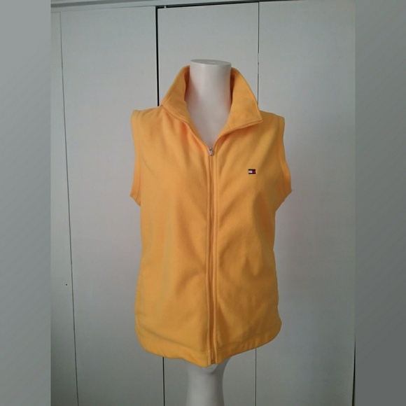Tommy Hilfiger Sunny Yellow Fleece Zip Up Vest - Picture 1 of 6